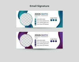 Simple Modern Creative Business email signature template. vector