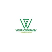 GW Green Logo Design Vector