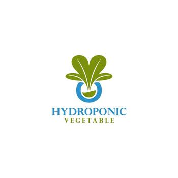 hidropónico vegetal logo diseño vector