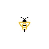 hm abeja logo diseño vector