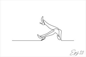 vector illustration continuous line of woman's legs