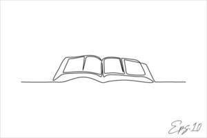 vector illustration continuous line of books