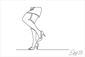 vector ilustración continuo línea de mujer piernas