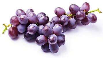 Fresh grapes isolated on white background. Generative Ai photo