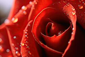 Close-up of Red rose. Genaretive Ai photo