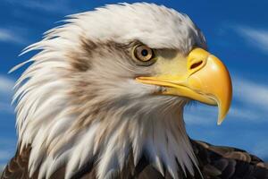 americano calvo águila con azul cielo. águila. generativo ai foto