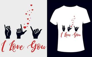 yo amor usted t- camisa diseño con amor vector