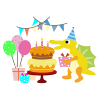 contento cumpleaños dinosaurio fiesta pastel. contento dino clipart png