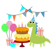 glücklich Geburtstag Dinosaurier Party Kuchen. glücklich Dino Clip Art png