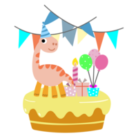 Happy Birthday Dinosaur party cake. happy dino clipart png