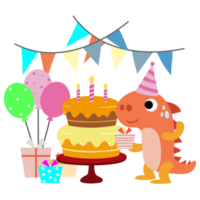 glücklich Geburtstag Dinosaurier Party Kuchen. glücklich Dino Clip Art png