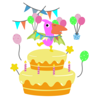 Happy Birthday Dinosaur party cake. happy dino clipart png