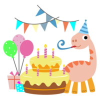 contento compleanno dinosauro festa torta. contento dino clipart png