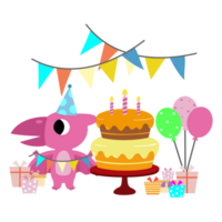 contento cumpleaños dinosaurio fiesta pastel. contento dino clipart png