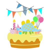 contento cumpleaños dinosaurio fiesta pastel. contento dino clipart png