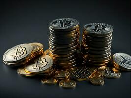 Crypto currency Stacks Exploring the Digital Wealth Frontier, Generative Ai photo