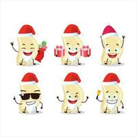 Papa Noel claus emoticones con rebanada de ajo dibujos animados personaje vector