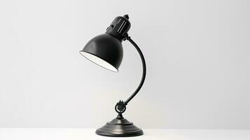 Vintage black desk lamp isolated on white background. Idea for interior design. Generative Ai photo