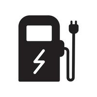 Electric station charger Flat style icon design vector