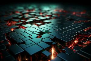 Positive glow, neon puzzle in green and red hues AI Generated photo