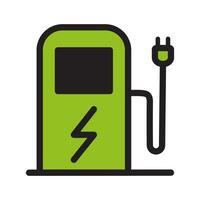 Electric station charger Flat style icon design vector