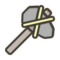 Stone Axe Vector Thick Line Filled Colors Icon For Personal And Commercial Use.