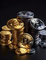 Crypto currency Stacks Exploring the Digital Wealth Frontier, Generative Ai photo