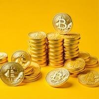 Crypto currency Stacks Exploring the Digital Wealth Frontier, Generative Ai photo