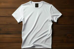 Back view mockup, white T-shirt, design for clothes AI Generated photo