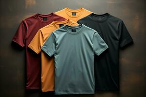 Men's t-shirt realistic mockup in different colors AI Generated photo