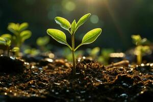 Business success takes root in fertile soil, nurtured by nature's sunshine AI Generated photo