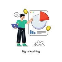 Digital Auditing Flat Style Design Vector illustration. Stock illustration