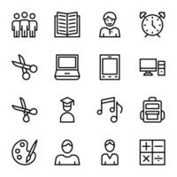 Bundle of Student Education Linear Icons vector