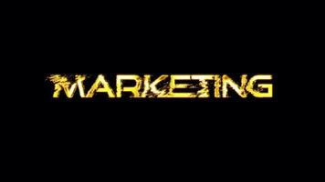 Marketing glitch gold text shine light effect abstract background video