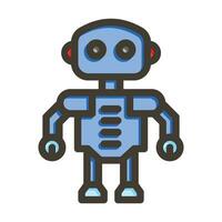 Intelligent Tactical Bot Vector Thick Line Filled Colors Icon For Personal And Commercial Use.