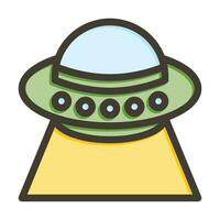 UFO Vector Thick Line Filled Colors Icon For Personal And Commercial Use.