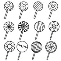 Lollipop icon vector set. Candy illustration sign collection. Sweets symbol or logo.