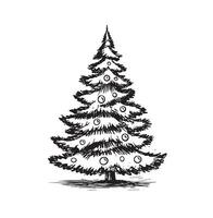 árbol de navidad dibujado a mano ilustración vector