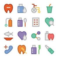 Pack of Medical and Health Flat Icons vector