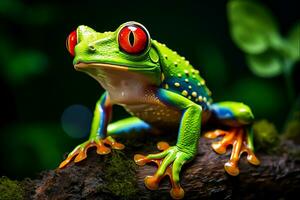 Green tree frog. Generative ai photo