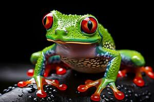 Green tree frog. Generative ai photo