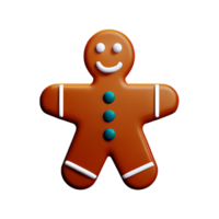 ilustración de icono de pan de jengibre 3d de navidad png