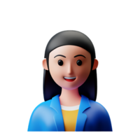 female accountant face 3d profession avatars png