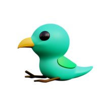 magnifique des oiseaux 3d icône illustration png