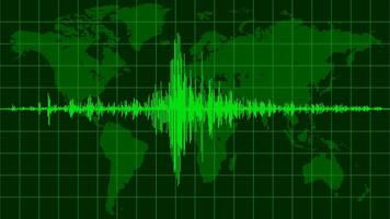 Map planet earth seismic diagram, green color matrix global crisis vector