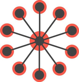 Network circles single icon. Global technology social network data analysis vector