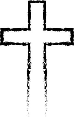 Abstract Christian cross black hand drawn style Christian cross sign