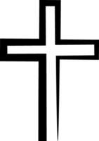 mano dibujado negro grunge cruzar icono, sencillo cristiano cruzar firmar vector