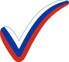 Check mark Russia flag symbol elections, voting approval RU rus vector