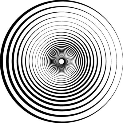 Abstract geometric spiral, ripples circular, concentric lines whirlpool swirl effect